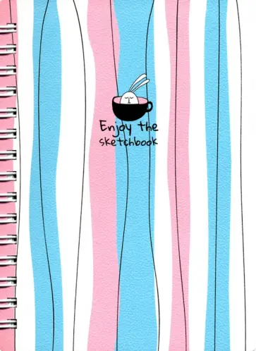 Блокнот 120 листов, 10*14 см, спираль "Bunny, полосы" (N1951) обложка книги