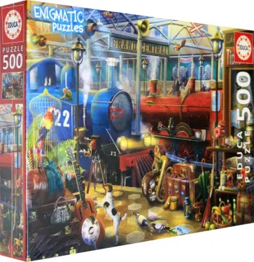 Загадочный пазл "Железнодоржная станция" 500 деталей (18481) обложка книги