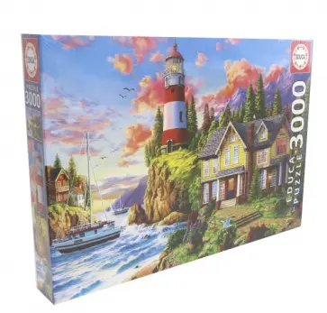 Пазл 3000 деталей "Пейзаж, маяк" (18507) обложка книги