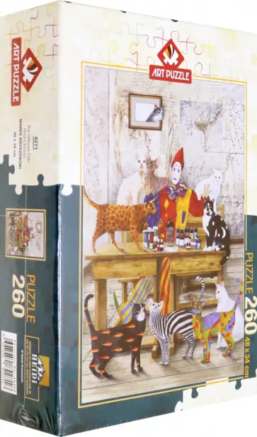 Пазл 260 деталей "Цветные кошки" (4271) обложка книги