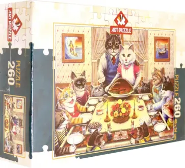 Пазл 260 деталей "Кошачий семейный праздник" (5025) обложка книги