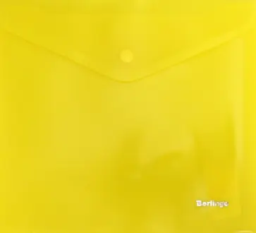 Папка-конверт на кнопке A5+, желтая (OBk_05005) обложка книги