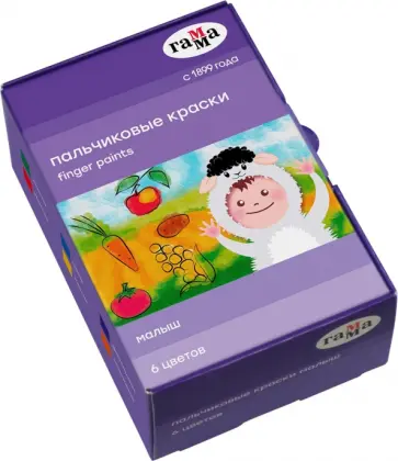 Краски пальчиковые "Малыш" (6 цветов, 40 мл) (2908192) обложка книги