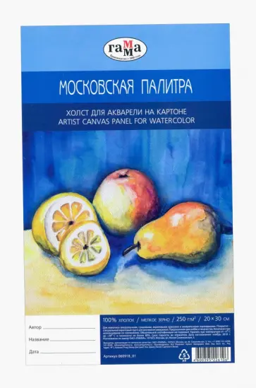 Холст 20х30 см "Московская палитра" мелкое зерно (060918_01) обложка книги