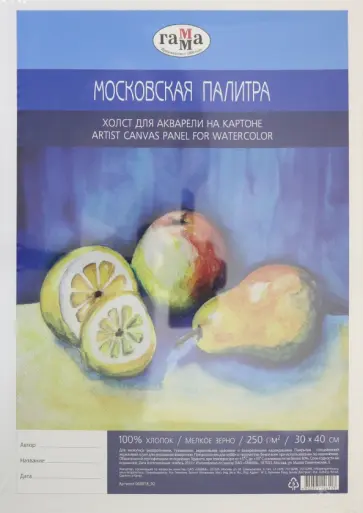 Холст "Московская палитра" (30х40 см, мелкое зерно) (060918_02) обложка книги