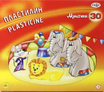 Пластилин "Мультики", 30 цветов, со стеком (210119_04) обложка книги