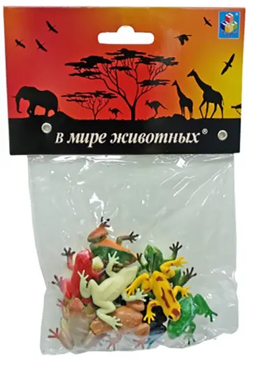В мире животных набор игровых лягушек 12 штук обложка книги