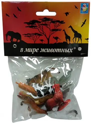 В мире животных набор игровых животных с фермы 12 штук обложка книги