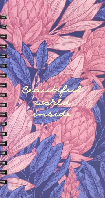 Блокнот "Beautiful. Розовый" (100 листов, 94х174 мм, клетка, спираль, твердая обложка) (N1954) обложка книги