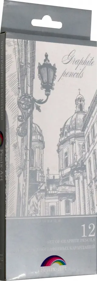 Карандаши графитные 12 штук, деревянные, трехгранные обложка книги