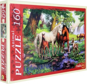 Puzzle-160 "Лошади на водопое" (П160-0633) обложка книги