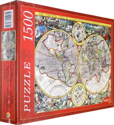Puzzle-1500 КБ1500-8471 ДРЕВНЯЯ КАРТА МИРА обложка книги