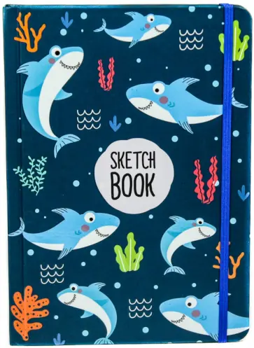 Скетчбук А5. Акулы (синий) обложка книги