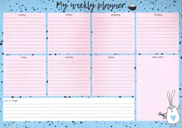 Планер недатированный "Bunny" (28 листов, 297х210 мм) (N2024) обложка книги