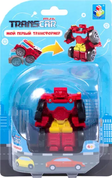 Игрушка "Трансформер, собирающийся в пожарную машину", 6 см, красный (Т16510) обложка книги