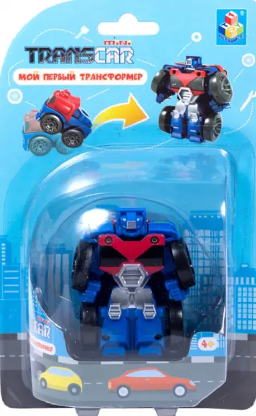 Игрушка "Трансформер, собирающийся в грузовик", 6 см, синий (Т16510) обложка книги