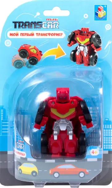 Игрушка "Трансформер, собирающийся в спорткар", 6 см, красный (Т16513) обложка книги