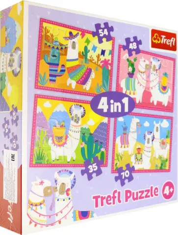 Trefl. Puzzle-35х48х54х70. Ламы в отпуске (34322) обложка книги