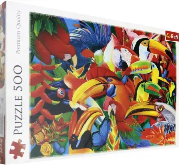 Trefl. Puzzle-500 Цветные птицы обложка книги