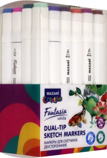 Маркеры 24 цвета для скетчинга "Flowers color" (M-6067-24) обложка книги