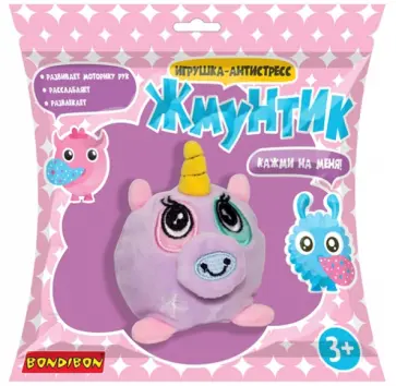 Игрушка-антистресс плюшевая "Единорог" (ВВ4452) обложка книги