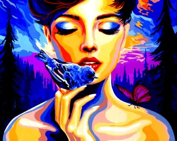 Рисование по по дереву "Девушка и птица" (FLA013) обложка книги