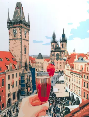 Картина номерам 30х40 см "ПРАГА" (M-10997) обложка книги