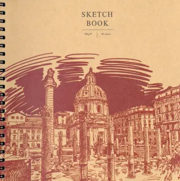 Скетчбук 30 листов, 19*19 см, евроспираль "DRAFT. Дизайн 6" (ТСК304804) обложка книги