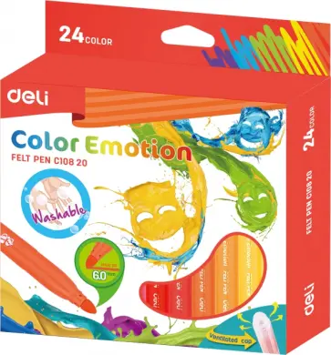 Фломастеры 24 цвета "Deli Color Emotion" (EC10820) Фломастеры 24 цвета "Deli Color Emotion" (EC10820) обложка книги