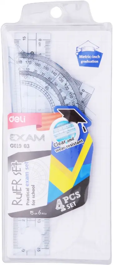 Набор линеек "Deli Exam" пластик (EG01903) Набор линеек "Deli Exam" пластик (EG01903) обложка книги