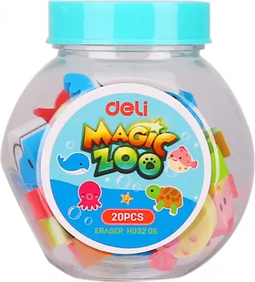 Набор ластиков "Deli. Magic Zoo" 20 шт., в ассортименте (EH03206) обложка книги