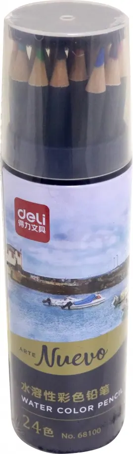 Карандаши 24 цвета "Deli", металлический тубус (68100 Nuevo) обложка книги