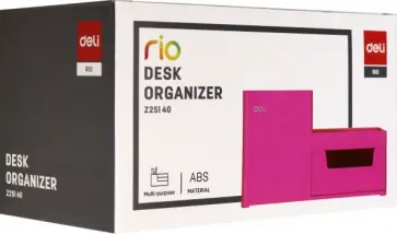 Органайзер настольный, 4 отделения "Deli Rio" розовый (Deli EZ25140) обложка книги