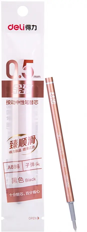 Стержень гелевый 0.5 мм "Deli" черный (A896) обложка книги