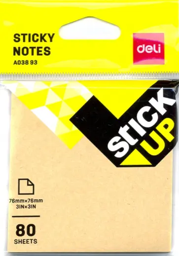 Блок для записи самоклеящийся 80 листов, 76x76 мм., коричневый "Stick UP" (EA03893) обложка книги