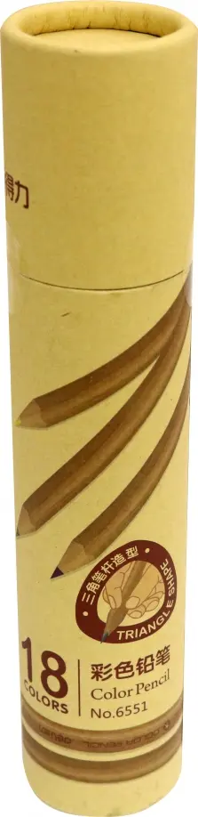 Карандаши 18 цветов "Deli" трехгранные, картонный тубус (6551) обложка книги