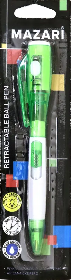 Ручка шариковая "LUX" (с фонариком, синяя, в ассортименте) (М-7305) обложка книги