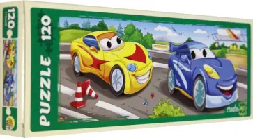 Пазлы-панорама-120 "Тачки на соревнованиях", в ассортименте (П120-6414) обложка книги