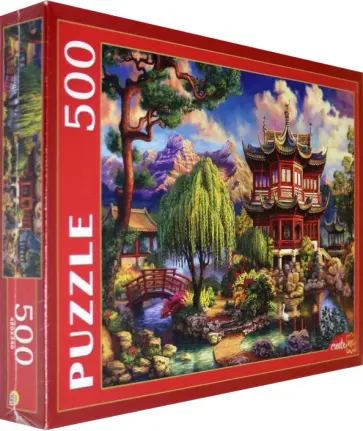 Puzzle-500 "Восточная пагода у пруда" (Ф500-5147) обложка книги