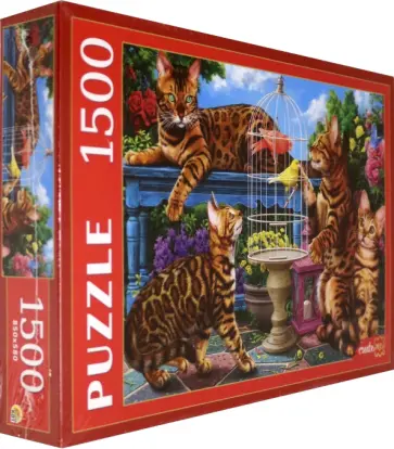 Puzzle-1500 "Бенгальские коты" (Ф1500-0641) обложка книги