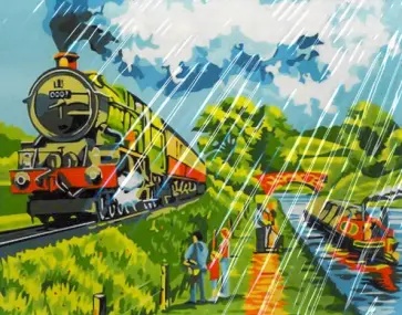 Холст с красками по номерам "Железная дорога", 40х50 см (B219) обложка книги