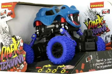 Инерционный (Pull back) пластиковый джип 4WD на пружинной подвеске, цвет синий, вид монстр (ВВ4575) обложка книги