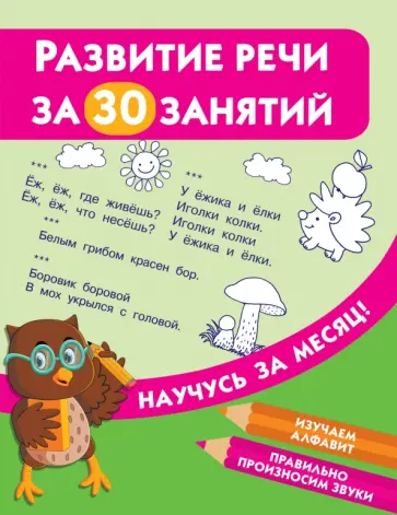 Развитие речи за 30 занятий обложка книги