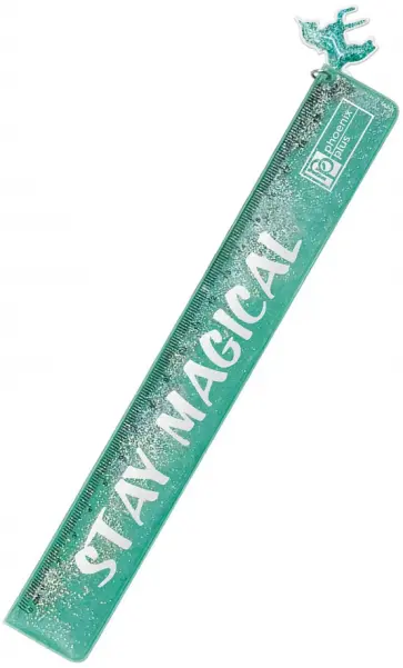 Линейка 20 см, ПВХ, бирюзовая обложка книги