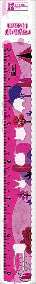 Линейка 30 см, ПВХ розовая (52670) обложка книги