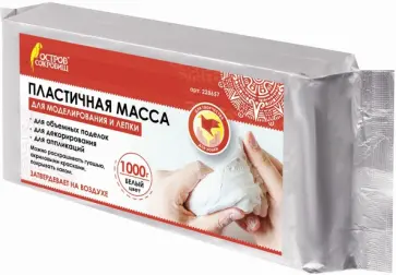 Паста для лепки 1000 грамм,  отвердевшая, белая (228657) обложка книги