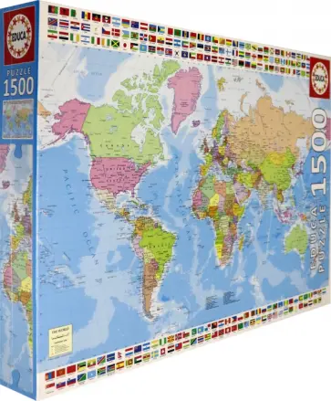 Пазл 1500 деталей "Политическая карта мира" (18500) обложка книги