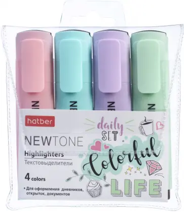 Набор текстовыделителей "NEWtone PASTEL" 4 цвета (HL_062055) обложка книги