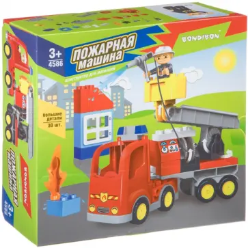 Конструктор ПОЖАРНАЯ МАШИНА, большие детали (30 шт.) (ВВ4586) обложка книги