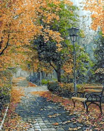 Картина для раскрашивания по номерам "Осенняя аллея", 40х50 см (M-11430) обложка книги